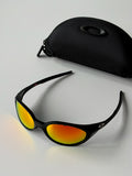 Oakley Eye Jacket Redux Sunglasses – Matte Black Frame / Fire Iridium Lens | Y2K Vintage