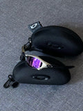Oakley Splice Sunglasses – Metallic Silver Frame / Purple Iridium Lens | Y2K Vintage