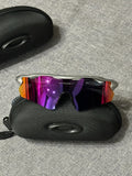 Oakley Radar EV Sunglasses – Silver Frame / Purple-Pink Iridium Lens | Y2K Sport