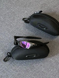 Oakley Splice Sunglasses – Metallic Black Frame / Purple Iridium Lens | Y2K Vintage