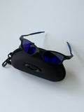 Oakley Juliet 2.0 Sunglasses – Matte Black Frame / Electric Blue Mirror Lens | Y2K Vintage